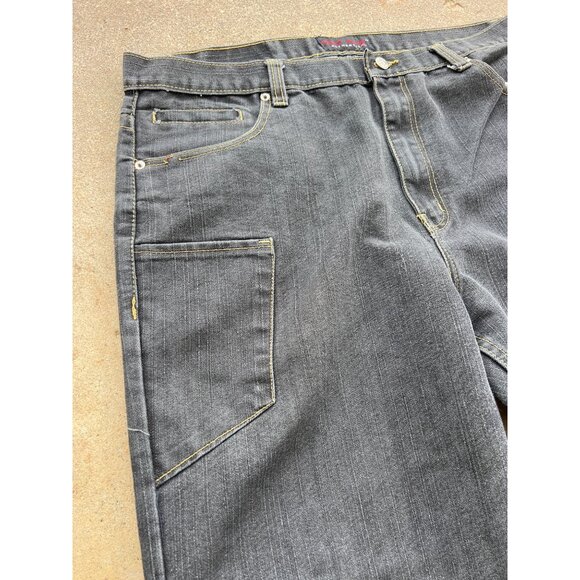 Vintage Red Ape Mens Y2K Black Denim Jeans 40/32 With Logo Patch Y3 - Picture 4 of 11